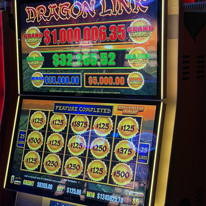 $1,245,925.78 jackpot on a Dragon Link slot machine