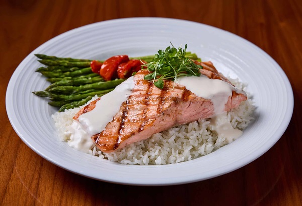 Salmon dish at Rise Kitchen & Deli