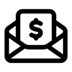 Money inside of an envelope icon