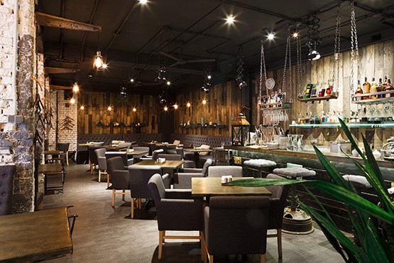 Intimate Restaurant with Ambient Lighting