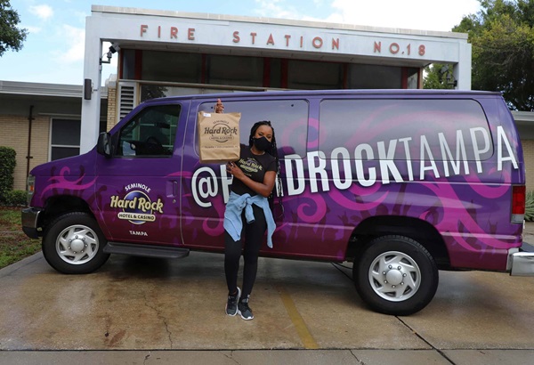 Delivering lunch to Tampa Fire Rescue station